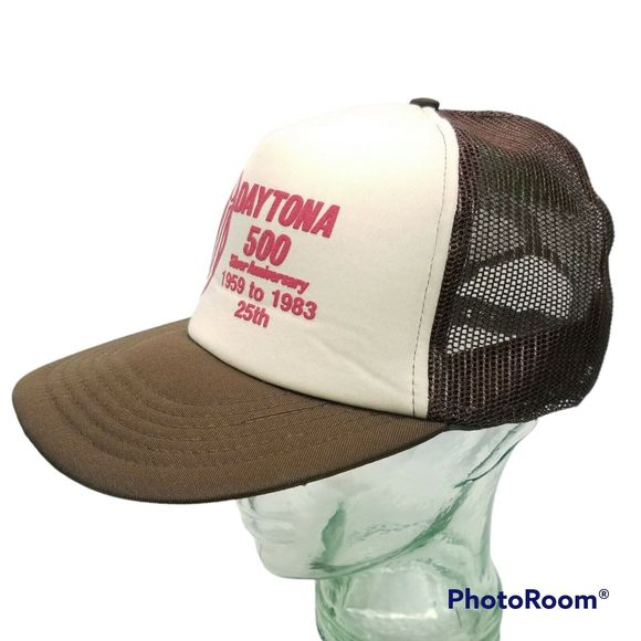 VTG Daytona 500 Winston Cup Trucker Snapback 1959-1983 Silver Anniv Mesh Hat Cap - Picture 3 of 5